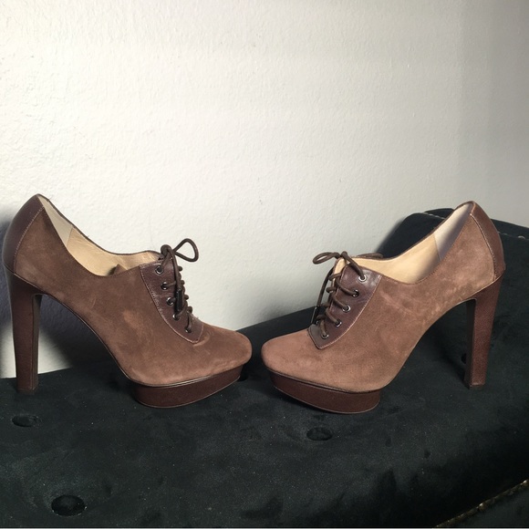 Michael Kors Suede Sophia Oxford Heels Size 9M - Picture 4 of 9